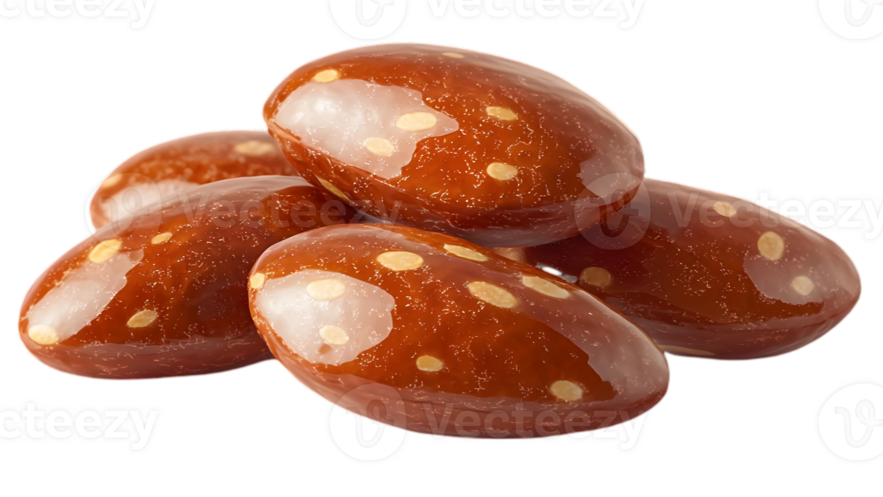 Stacked Brown Glazed Candies With White Spots png