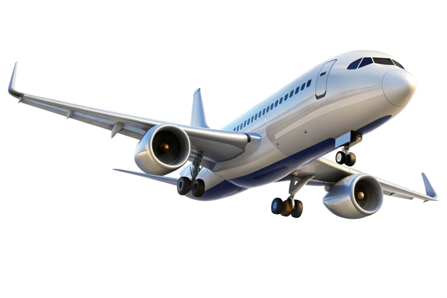 Stunning View of a Modern Passenger Airplane in Flight png
