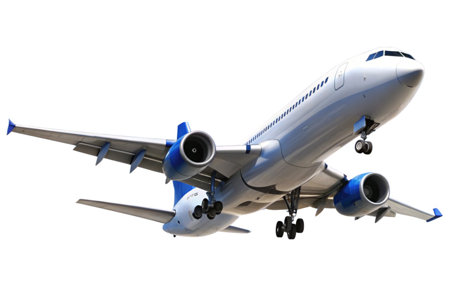 A Detailed View of a Modern Passenger Airplane in Flight png