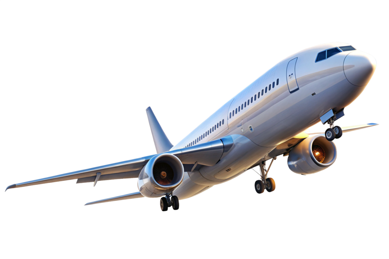A modern passenger airplane in flight beautiful view of commercial aircraft taking off or landing png