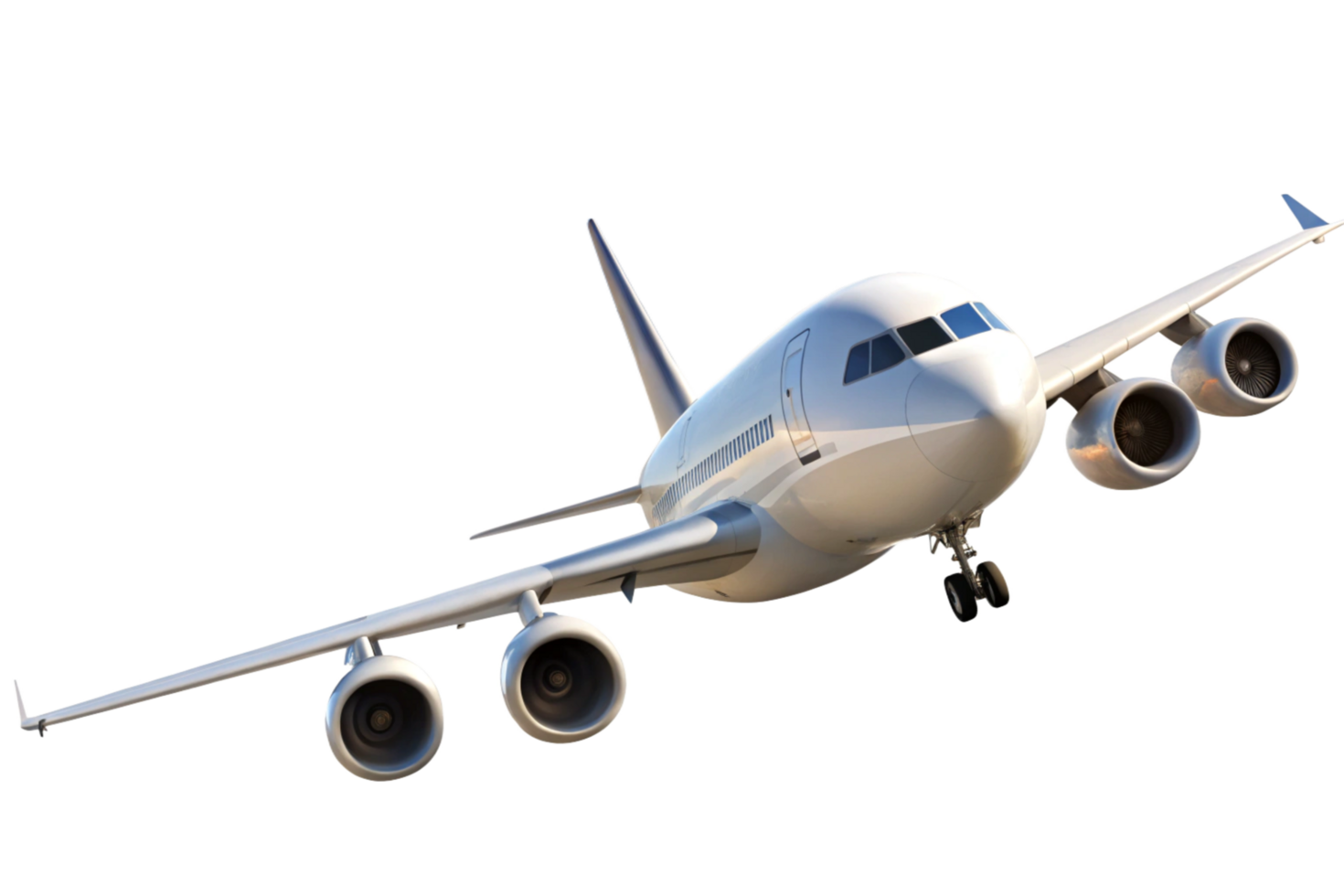Stunning View of Modern Passenger Airplane in Flight Against a Black Background png