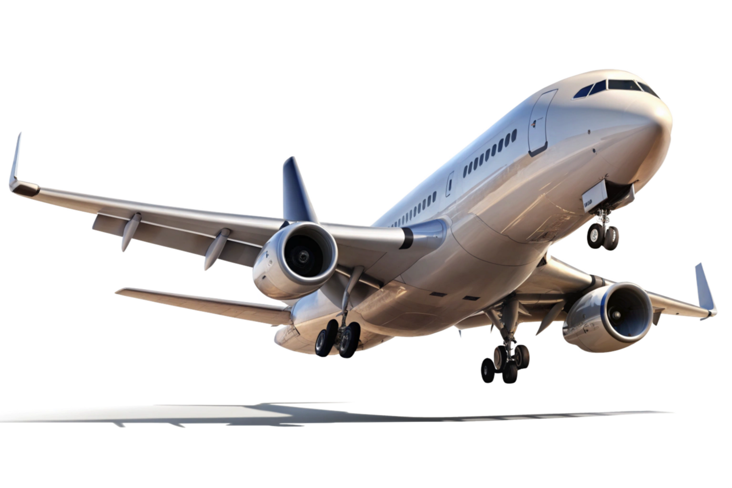 A Modern Passenger Airplane in Flight Preparing for Landing png
