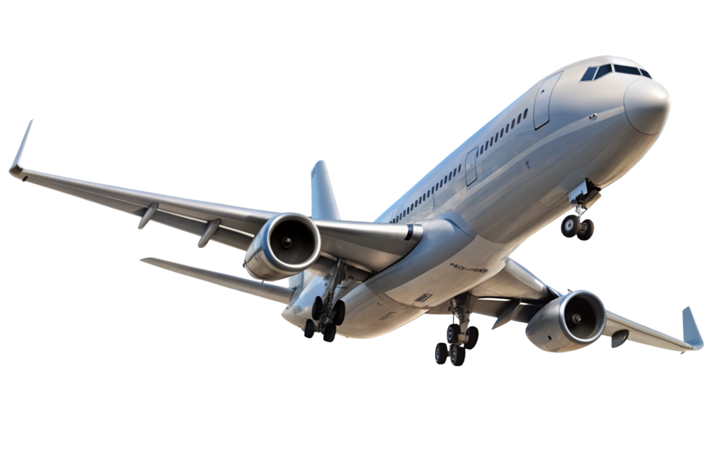 A Stunning Low Angle View of a Modern Passenger Airplane in Flight png