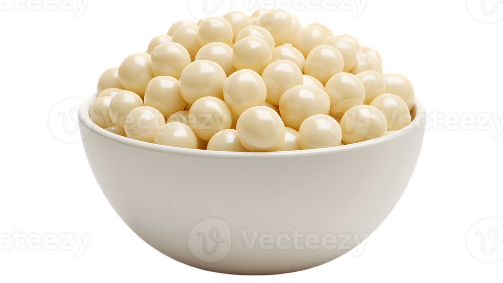 White Chocolate Balls In A Bowl png