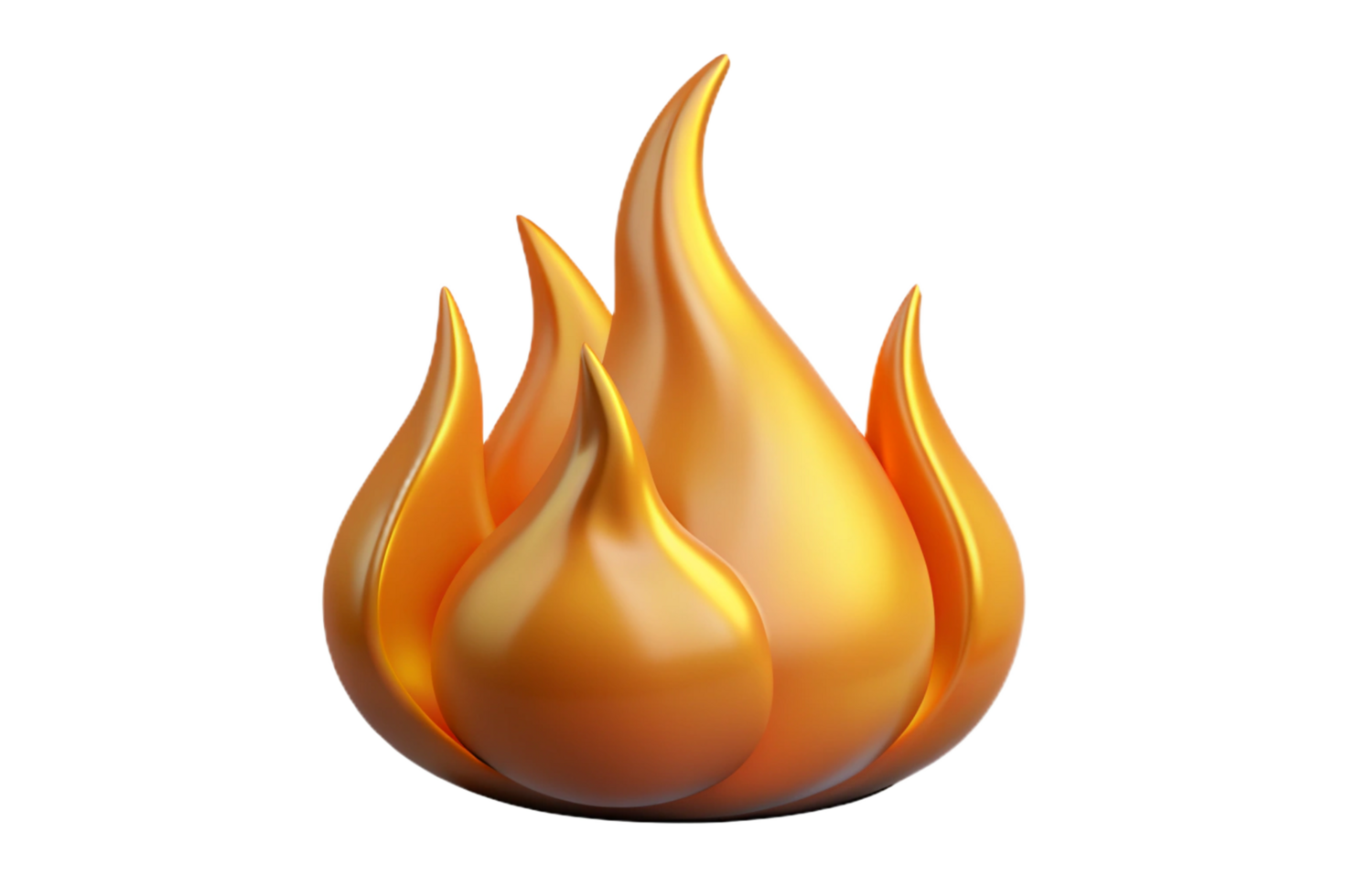 Golden Flames Illustration 3D Render Abstract Design Graphic Art png
