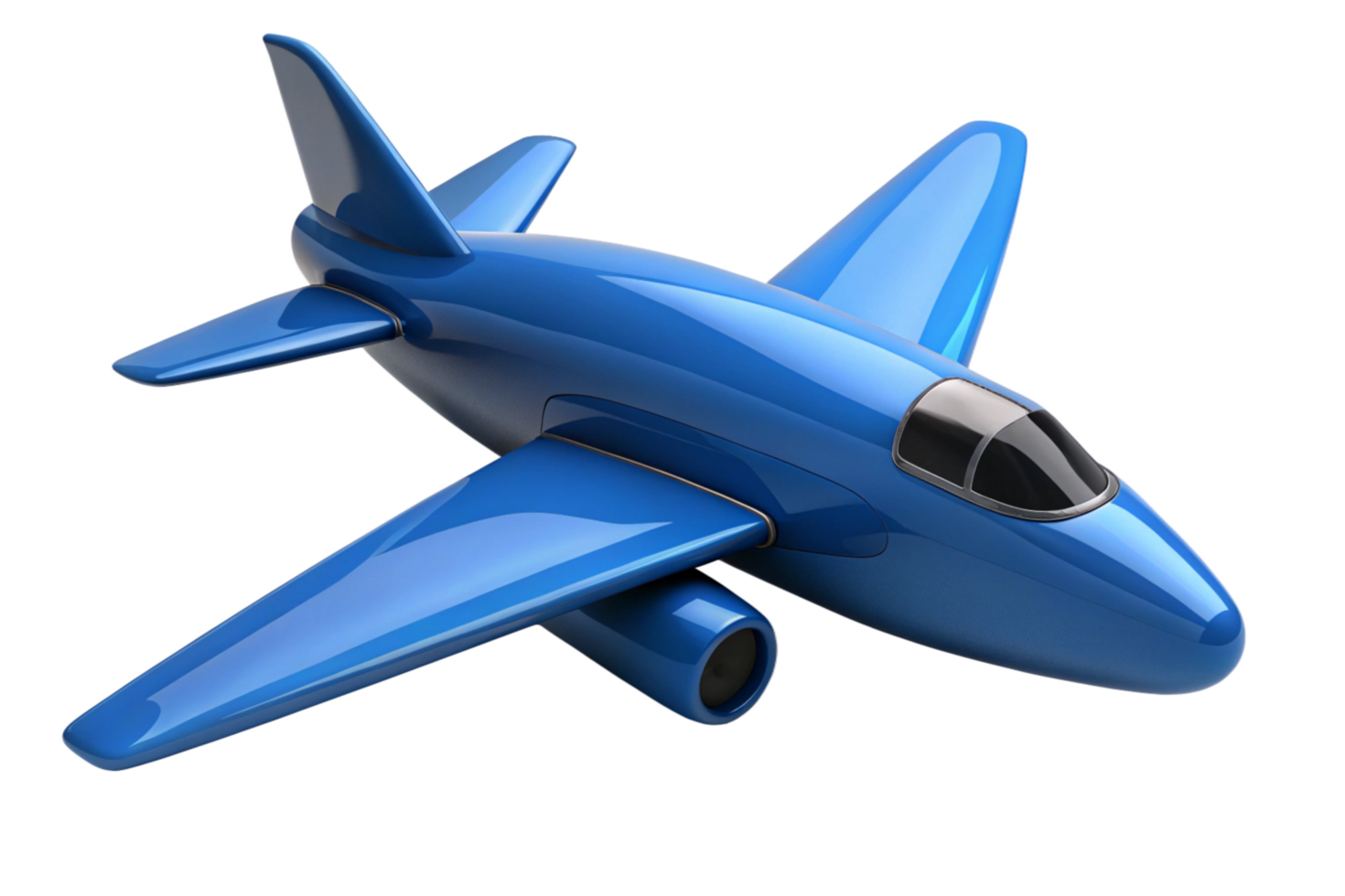 Sleek Blue Airplane Model Digital Rendering 3D Illustration png