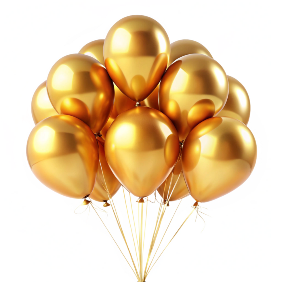 A Bunch of Golden Balloons Ready for a Celebration png