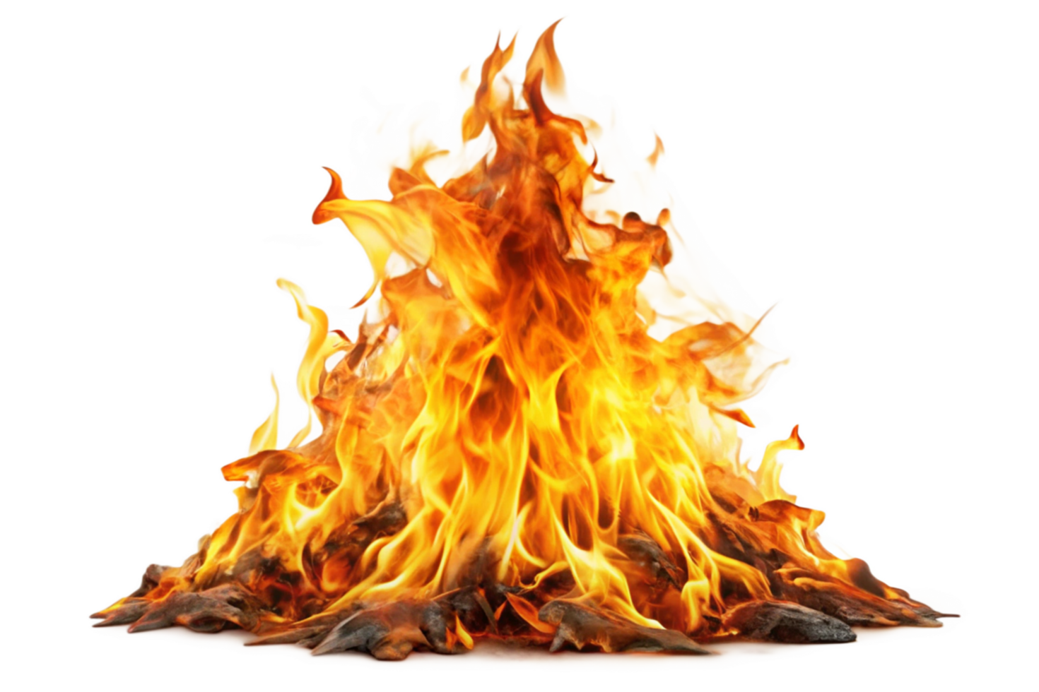 Fiery Bonfire Blaze Burning Brightly with Intense Flames png