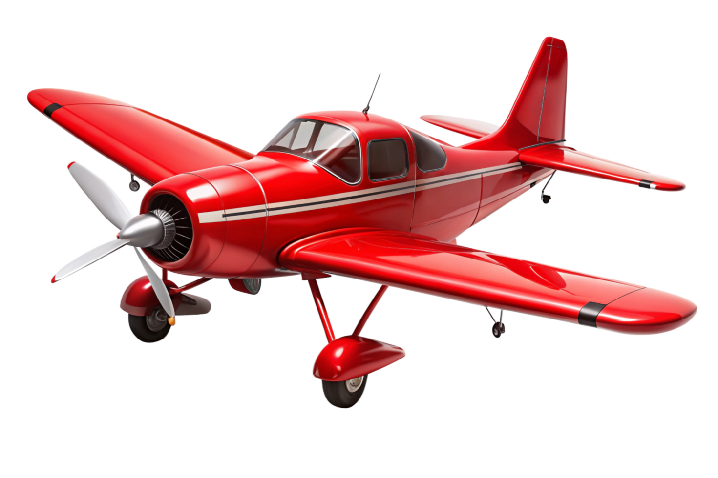 Vintage Red Airplane Soaring Through the Sky A Classic Aircraft Design png