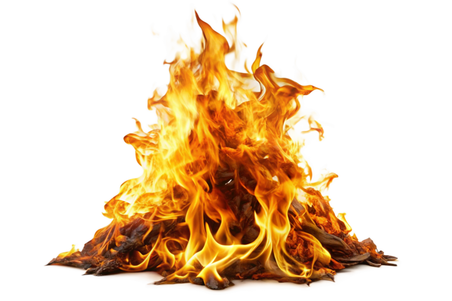 Fiery Blaze Burning Brightly on a Black Background A Vivid Image of Intense Combustion png