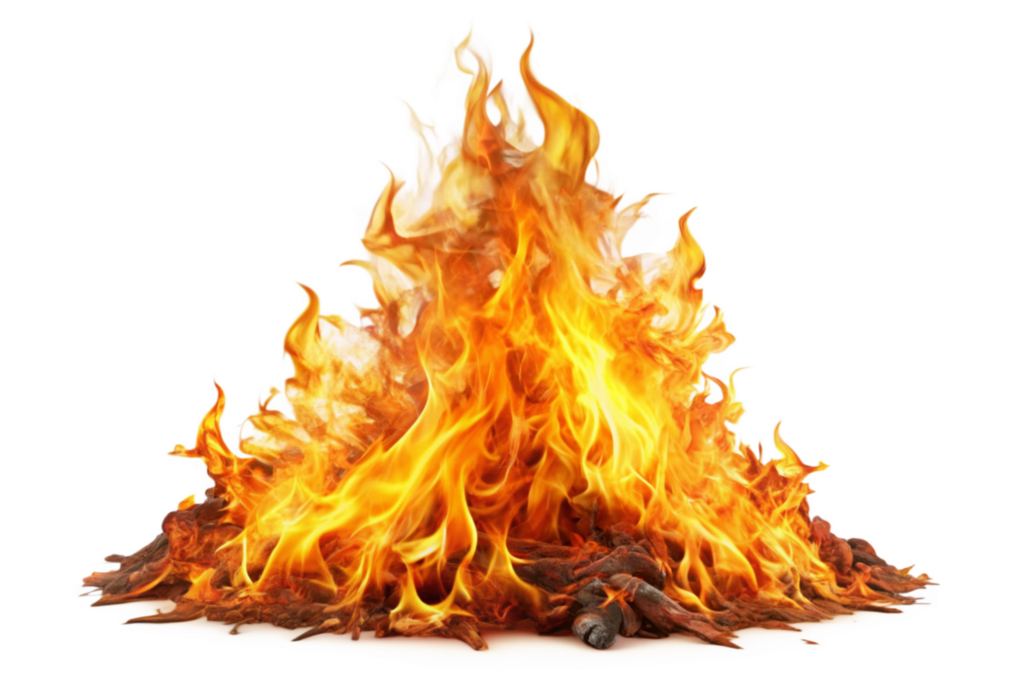 Red Fiery Bonfire Burning Brightly with Intense Flames and Embers png