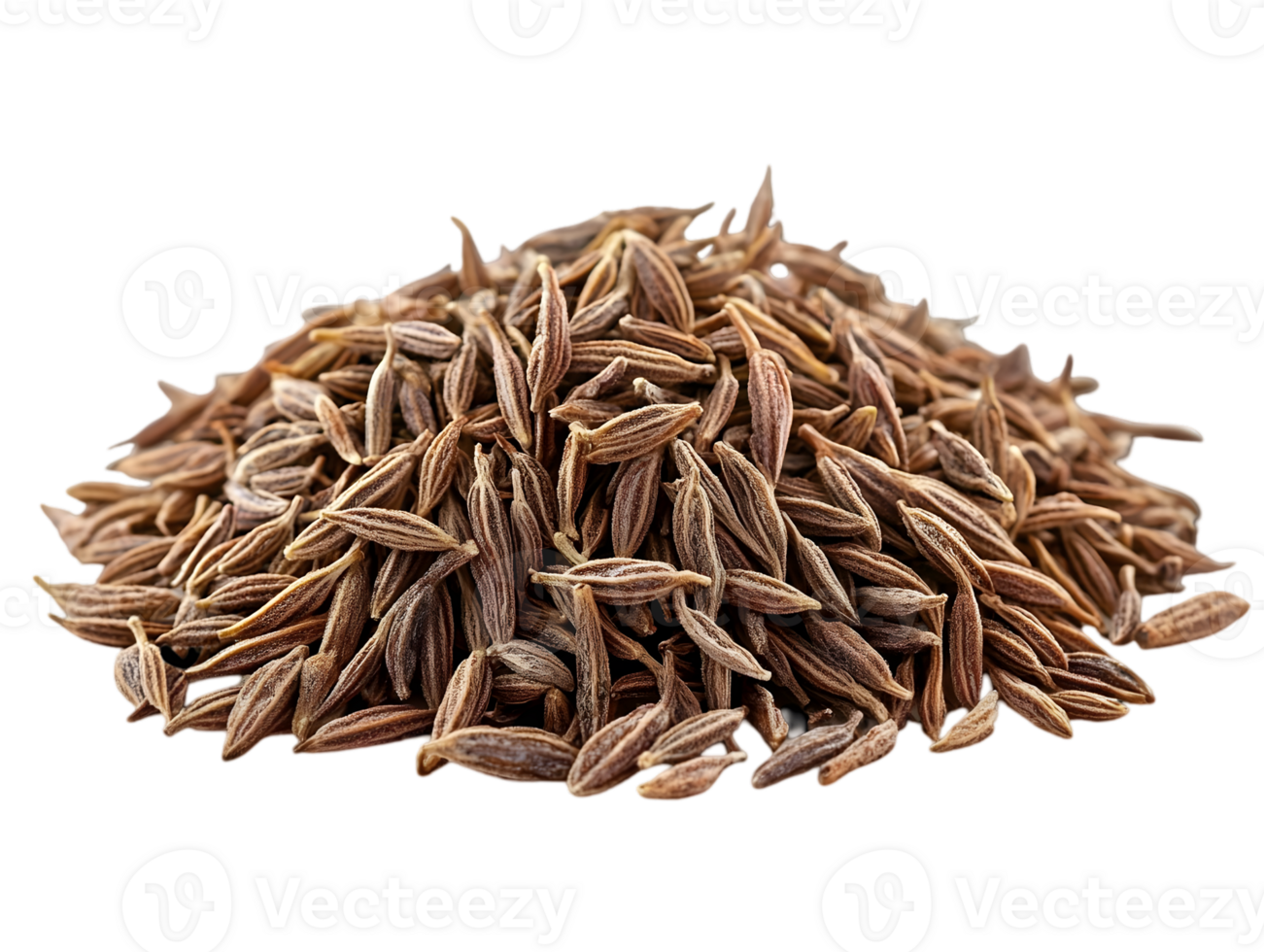 Pile of Aromatic Brown Cumin Seeds Spice Ingredient for Cooking Isolated on Transparent Background png