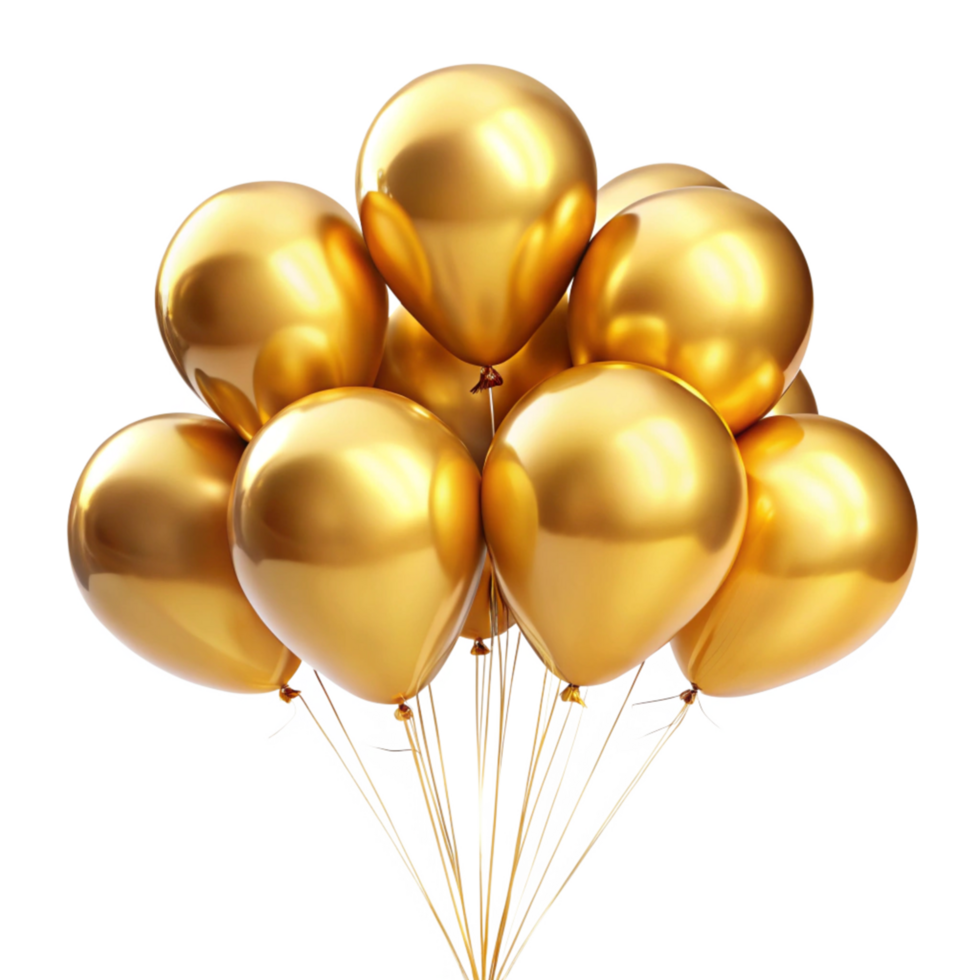 A Bunch of Shiny Golden Balloons for a Celebration png