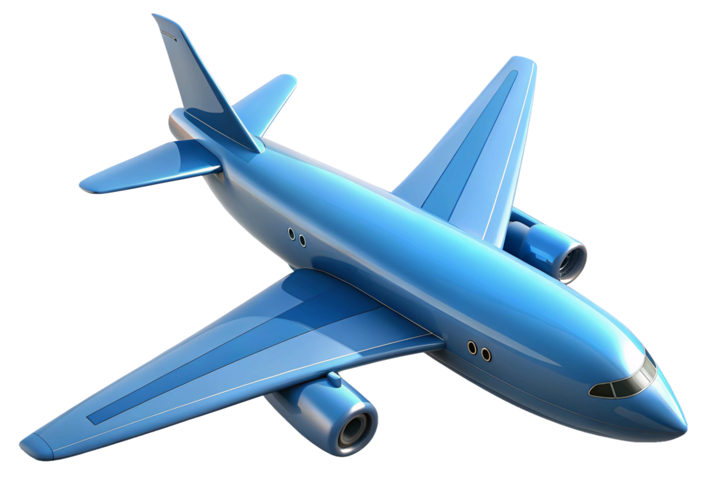 Sleek Blue Airplane Model Render High Definition 3D Graphics Aircraft Design Aviation Technology Flight Travel Transportation png
