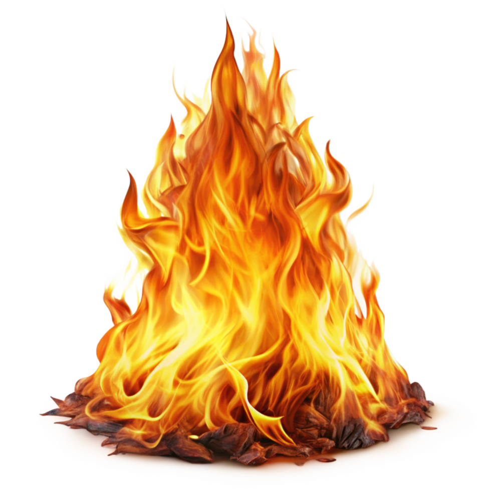 Fiery Blaze Burning Brightly A Vivid Conflagration of Intense Heat and Glowing Embers png
