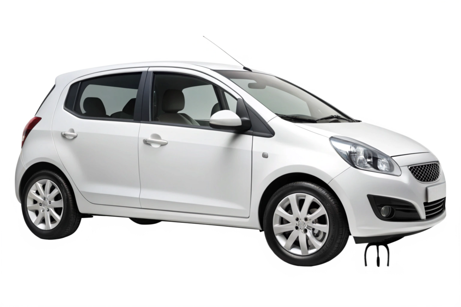 Image of a Clean White Compact Family Hatchback Car png