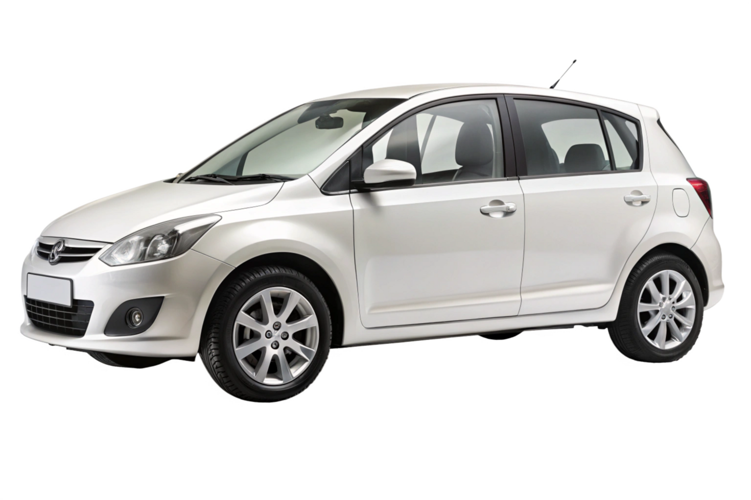 A sleek silver Chevrolet Sail hatchback showcasing its modern design and features png
