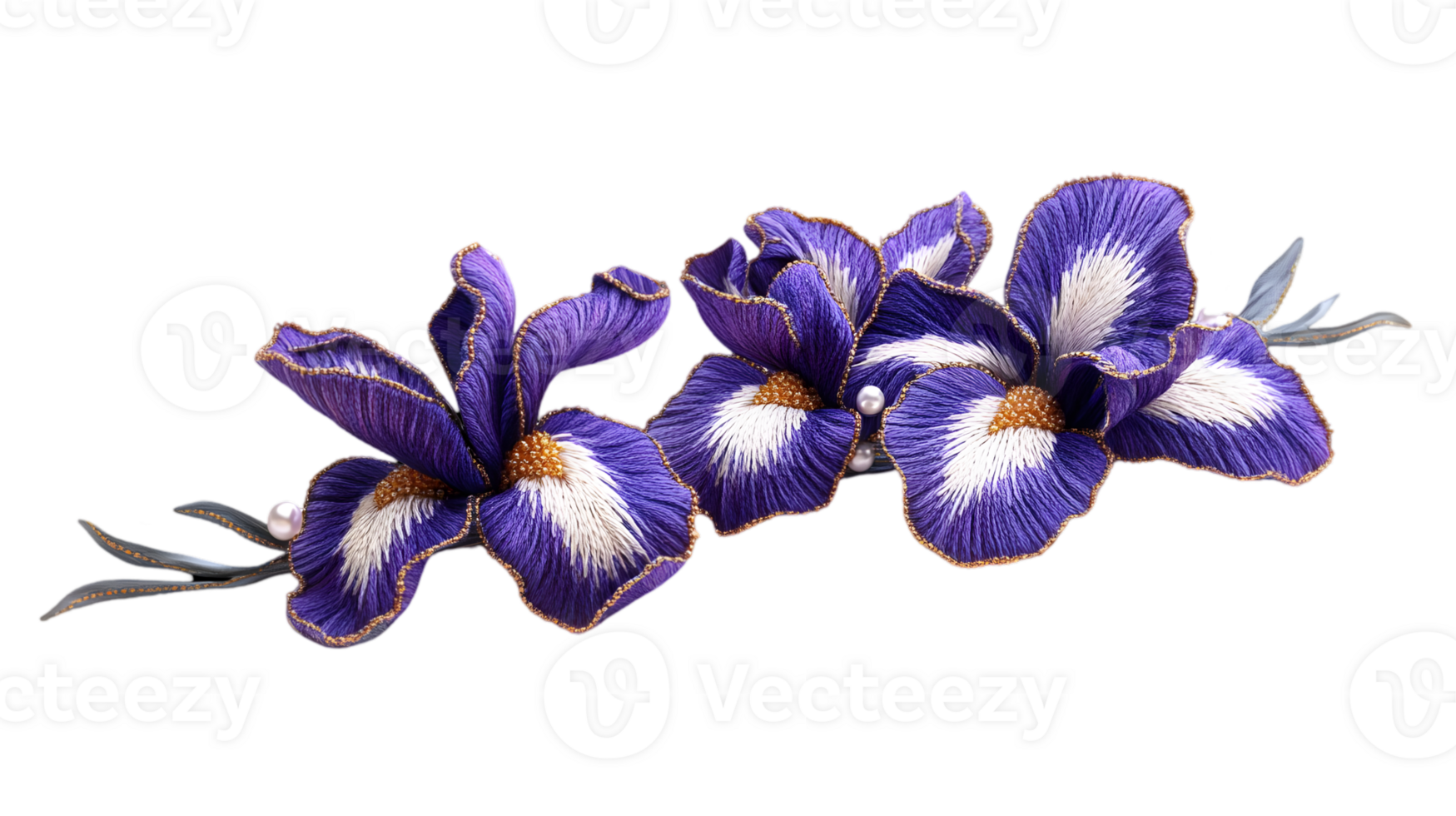 Purple Irises Blooms Floral Arrangement on a Transparent Background for Decoration and Design Elements png