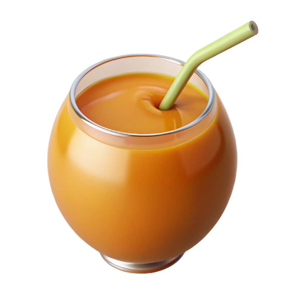 Refreshing Orange Juice in a Glass with a Straw A Delicious and Healthy Drink Perfect for Summer png