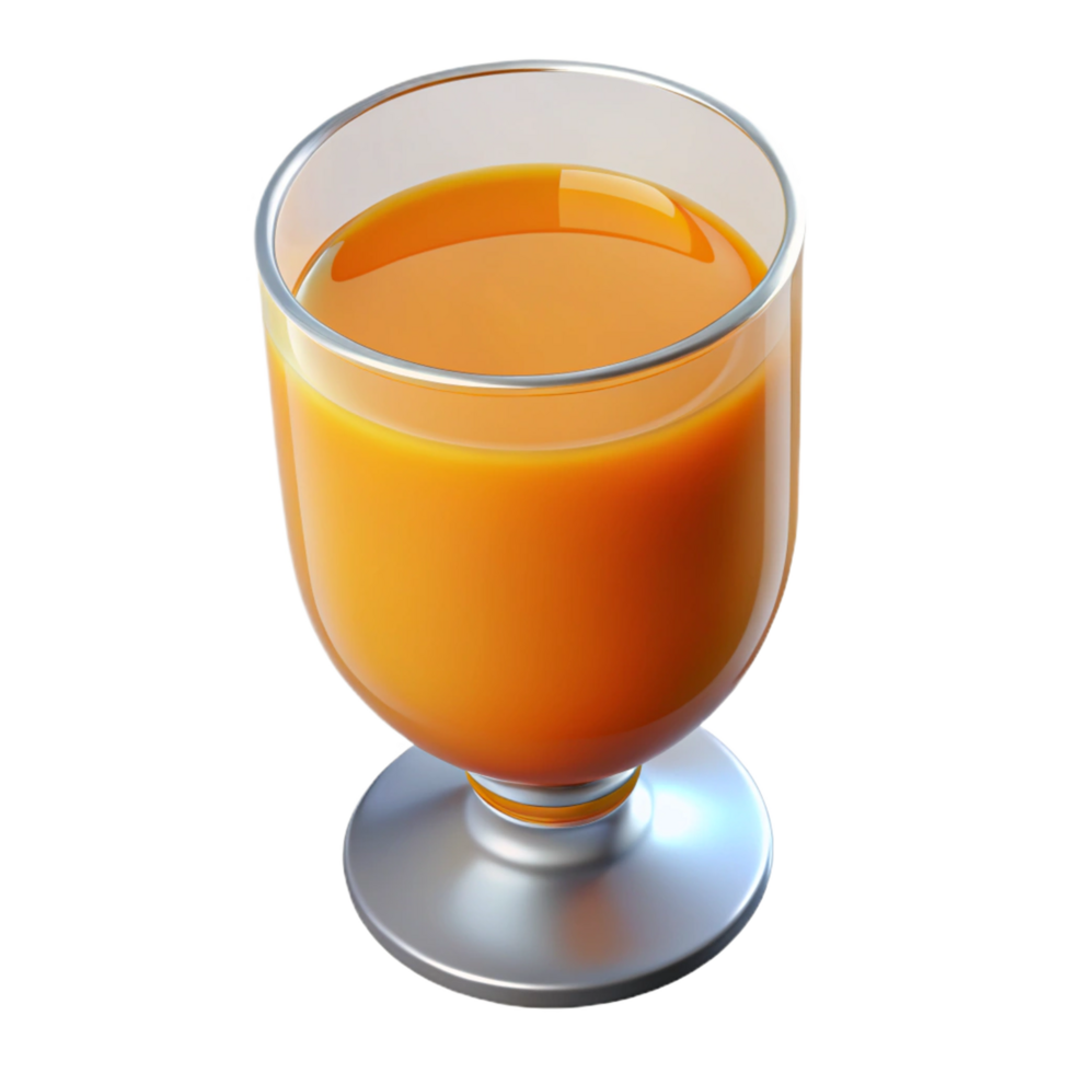 Refreshing Glass of Orange Juice with a Metallic Base png