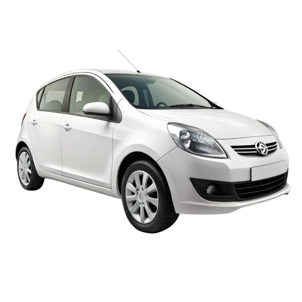 Image of a Sleek White Hatchback Car png