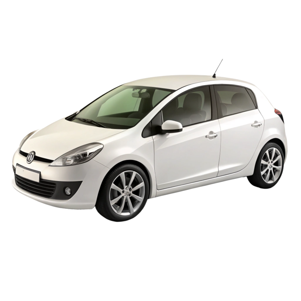 Sleek White Hatchback Car Modern Design and CityReady Features png