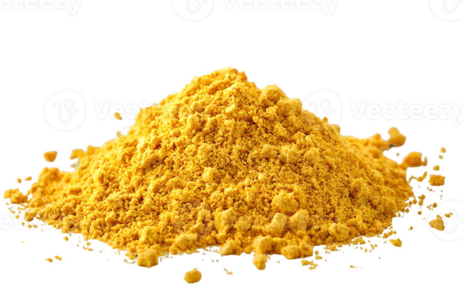 Pile of Vibrant Yellow Mustard Powder Isolated Against Transparent Backdrop in a Studio Setting for Culinary and Ingredient Focused Imagery png