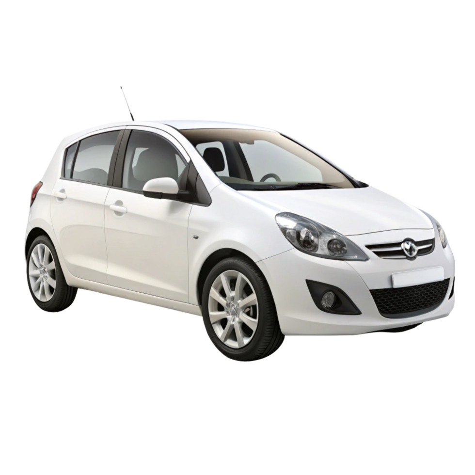 Image of a White Vauxhall Corsa Hatchback Car png