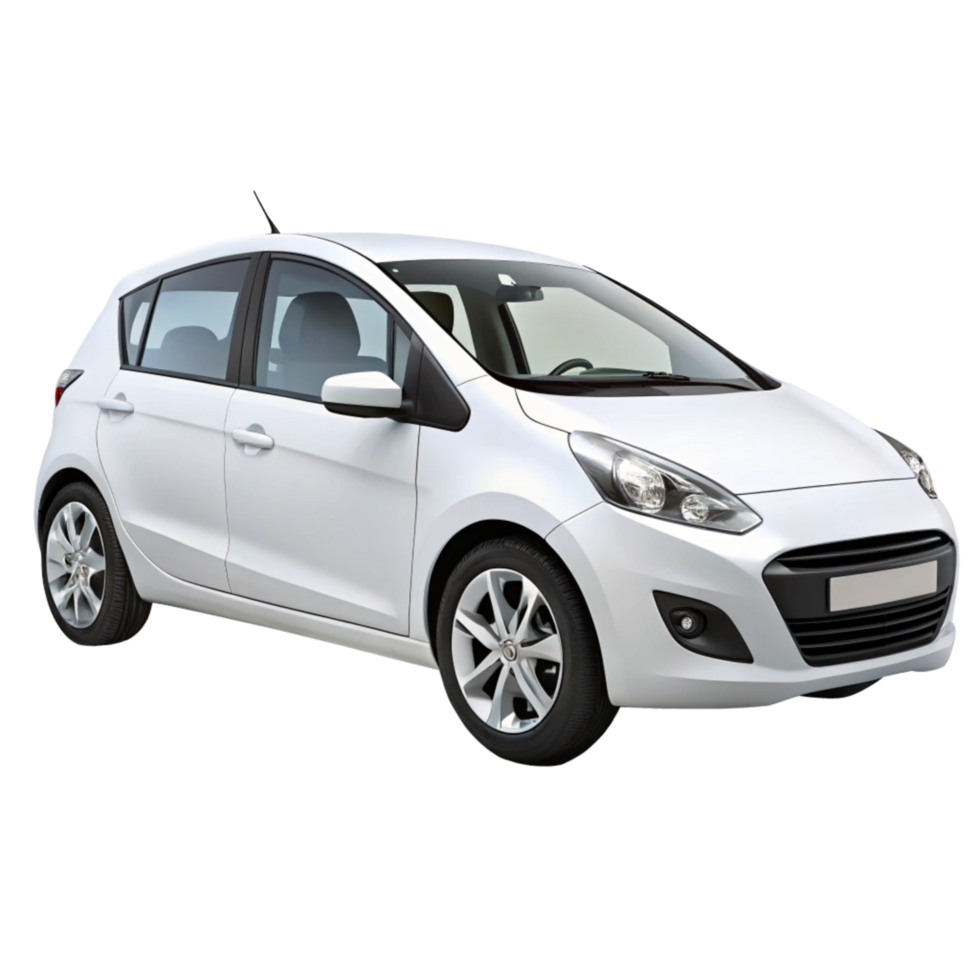 Image of a Sleek White Compact Hatchback Car png