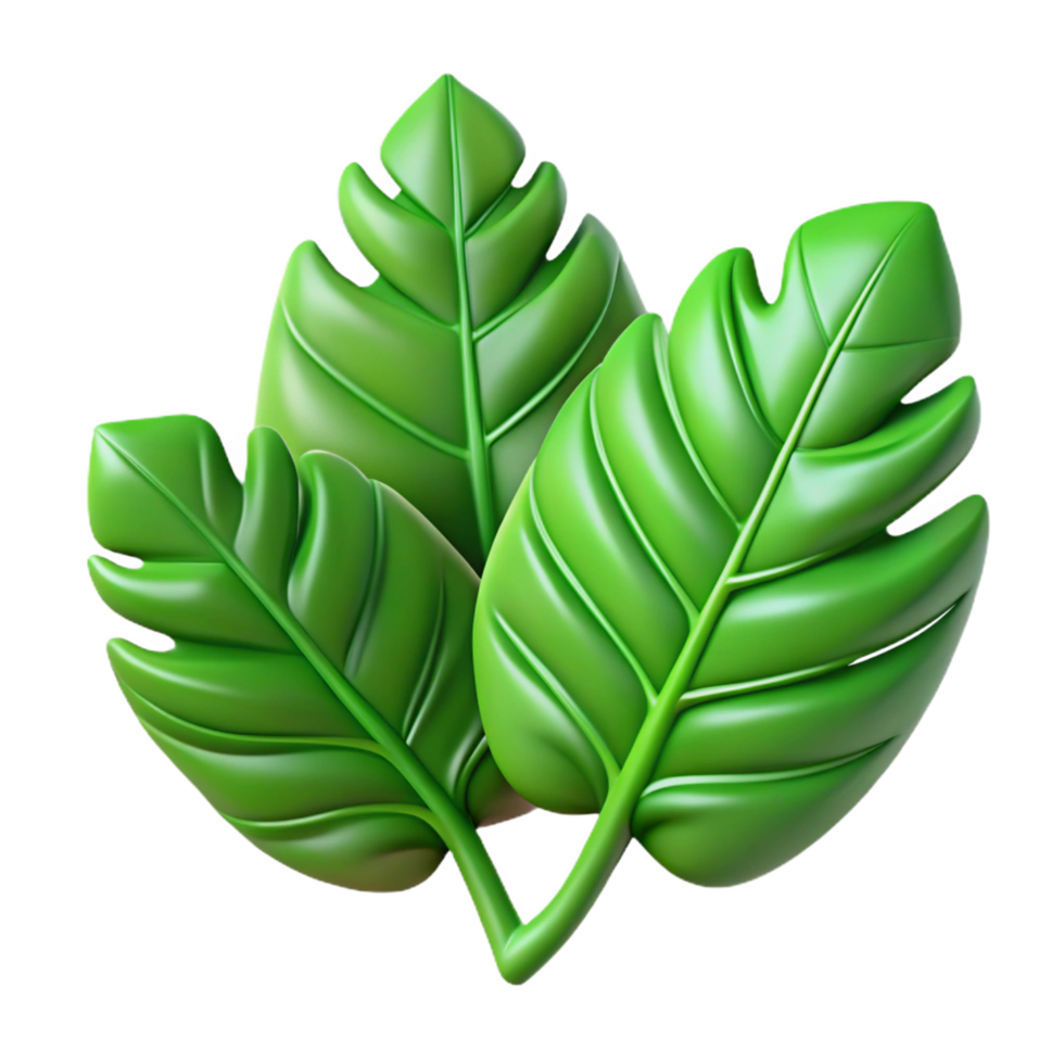 Three Dimensional Render of Lush Green Monstera Leaves Botanical Illustration png