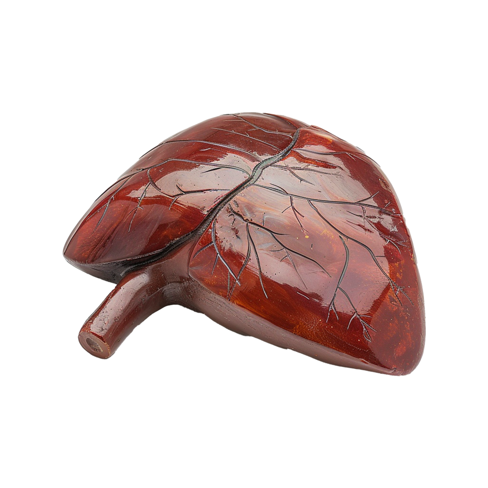 Detailed Anatomical Model of a Human Lung Crafted from Polished Wood png