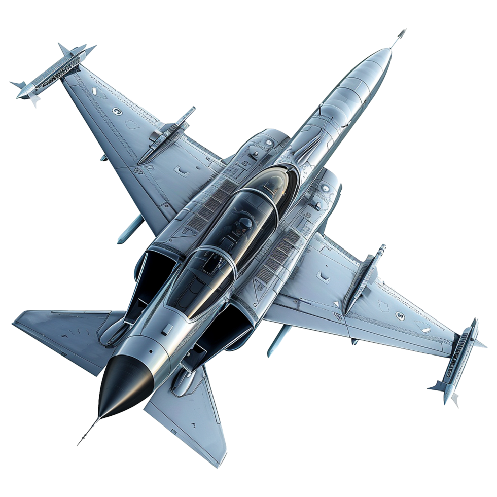 A Detailed TopDown View of a Sleek Modern Fighter Jet Aircraft png