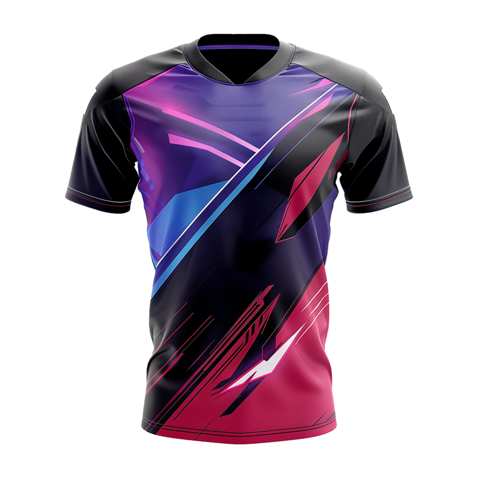 Sublime ESports Jersey Design Featuring Bold Geometric Patterns and Vibrant Color Scheme png