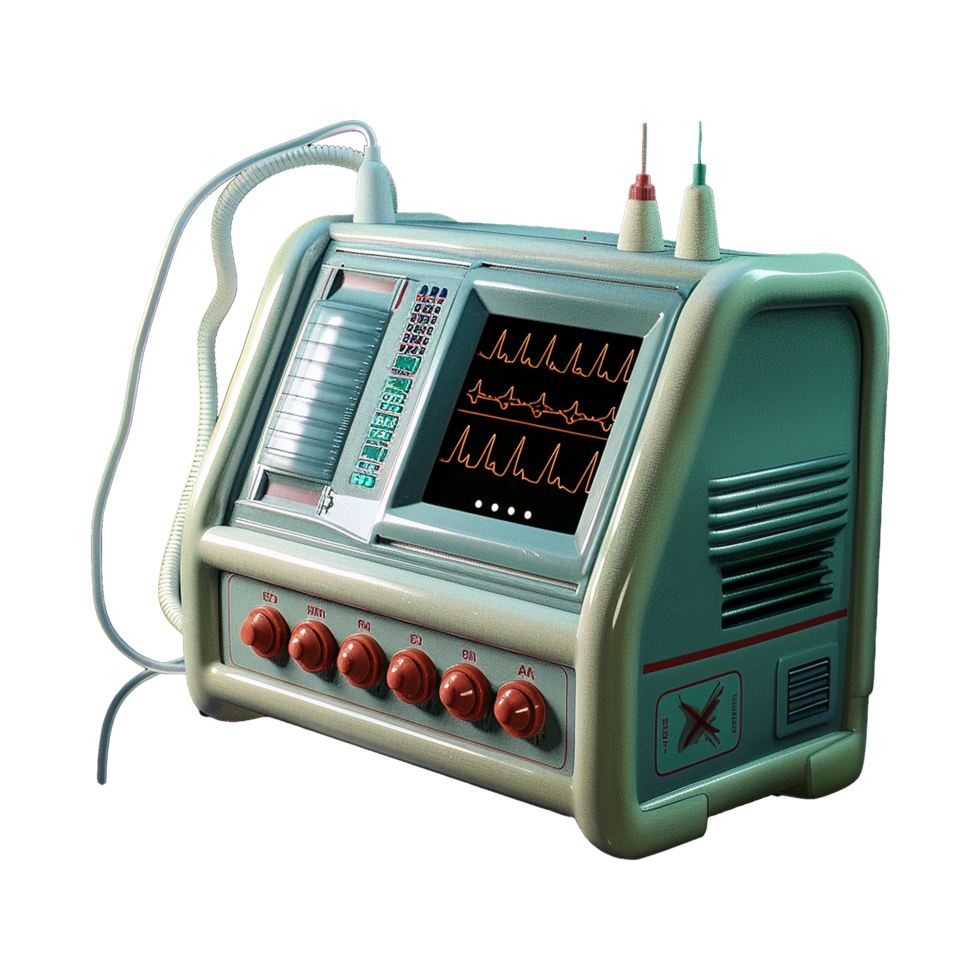 RetroStyled Medical Device Vintage ECG Machine with Monitoring Capabilities png