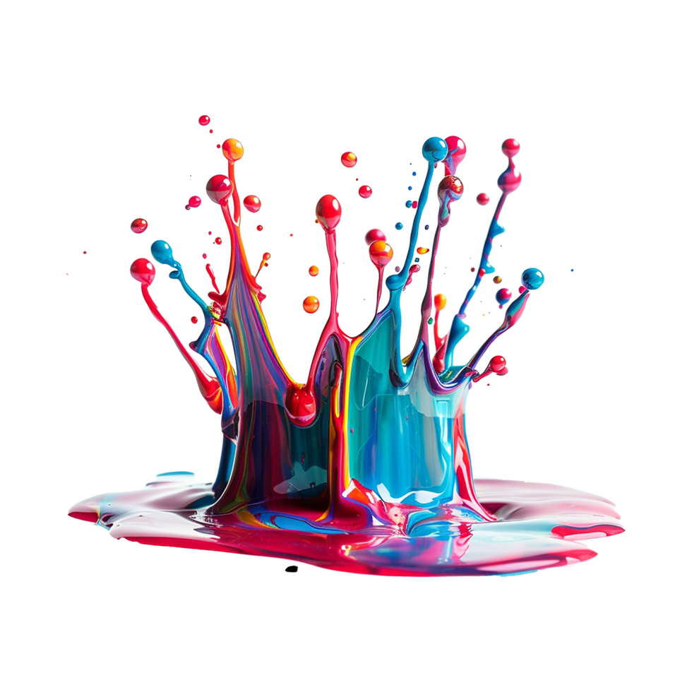 Vibrant Colorful Paint Splash Explosion Abstract Art Image png