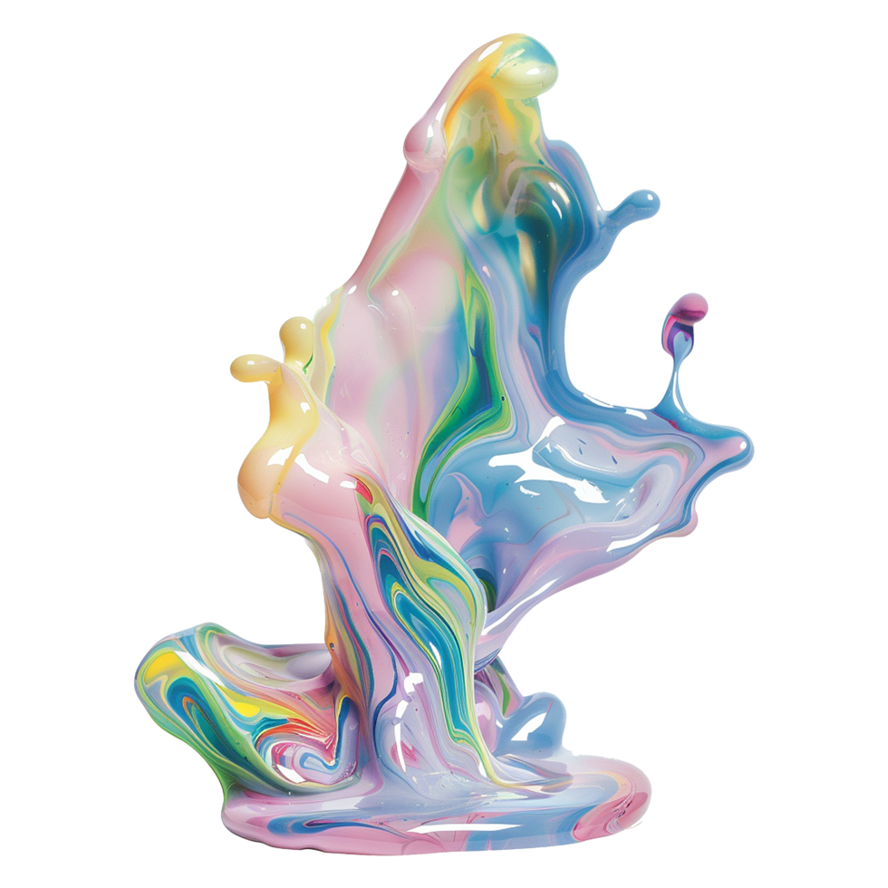 Abstract Colorful Paint Splash Artistic Swirl Design Digital Art png