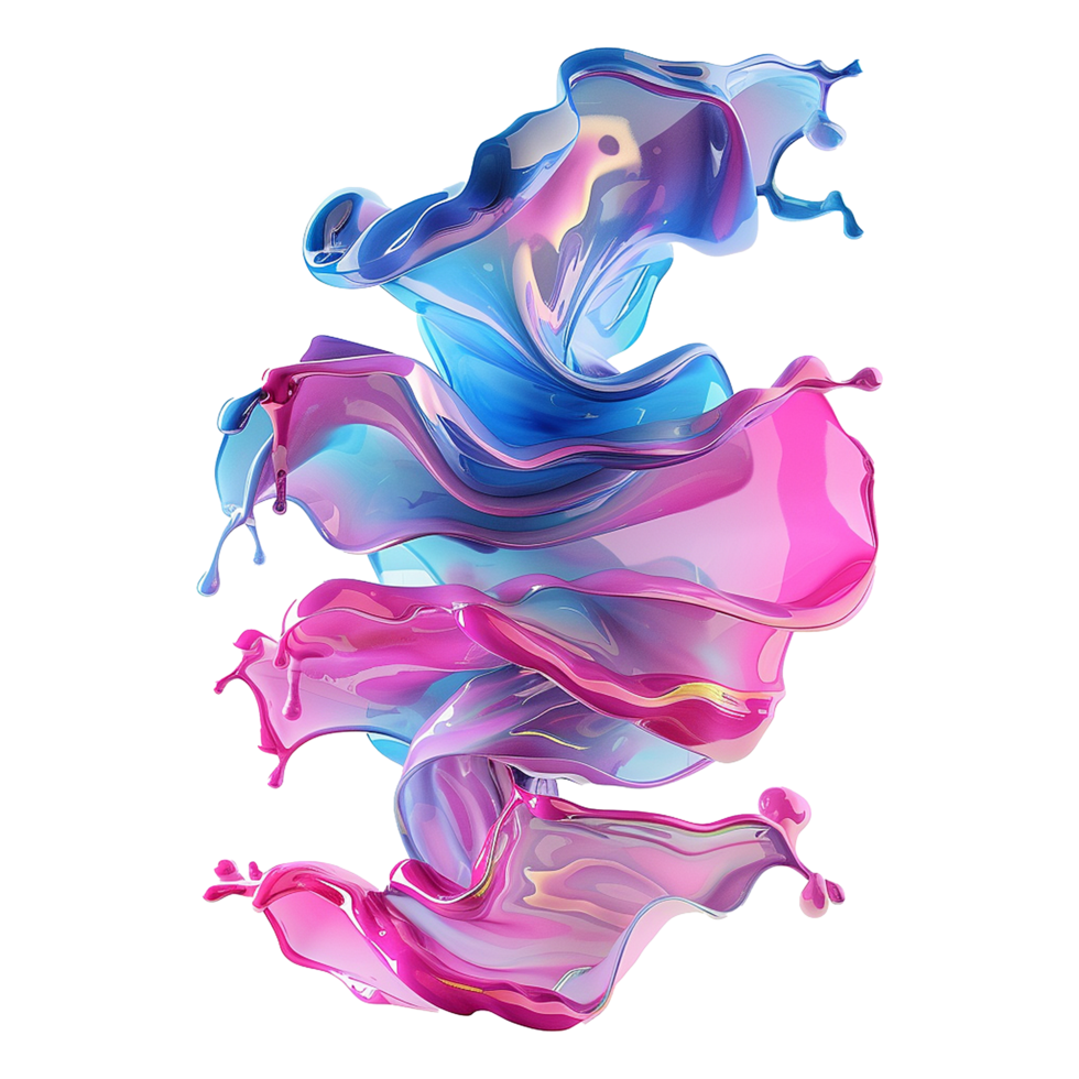 Abstract Colorful Liquid Paint Splash Design Swirls and Waves Background Texture png