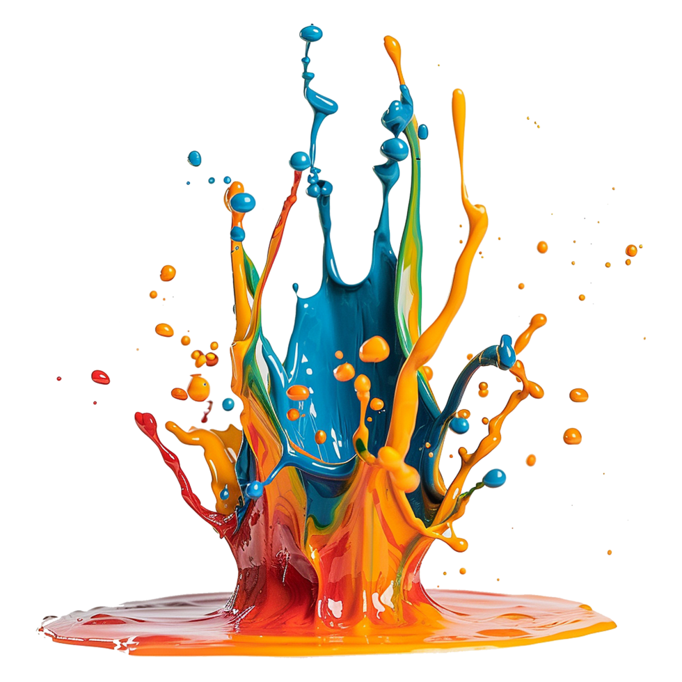 Vibrant Colorful Paint Explosion Splash Abstract Art Design png