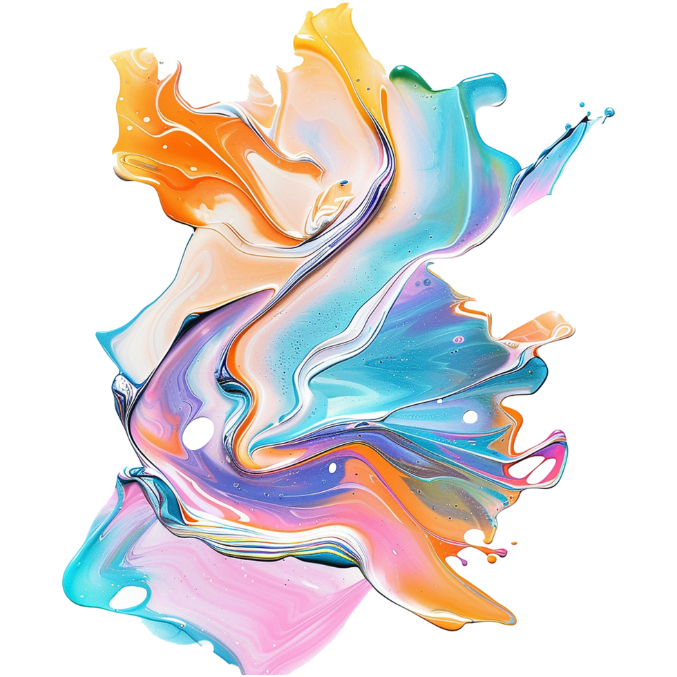 Abstract Colorful Fluid Painting Swirl Texture Background Design png