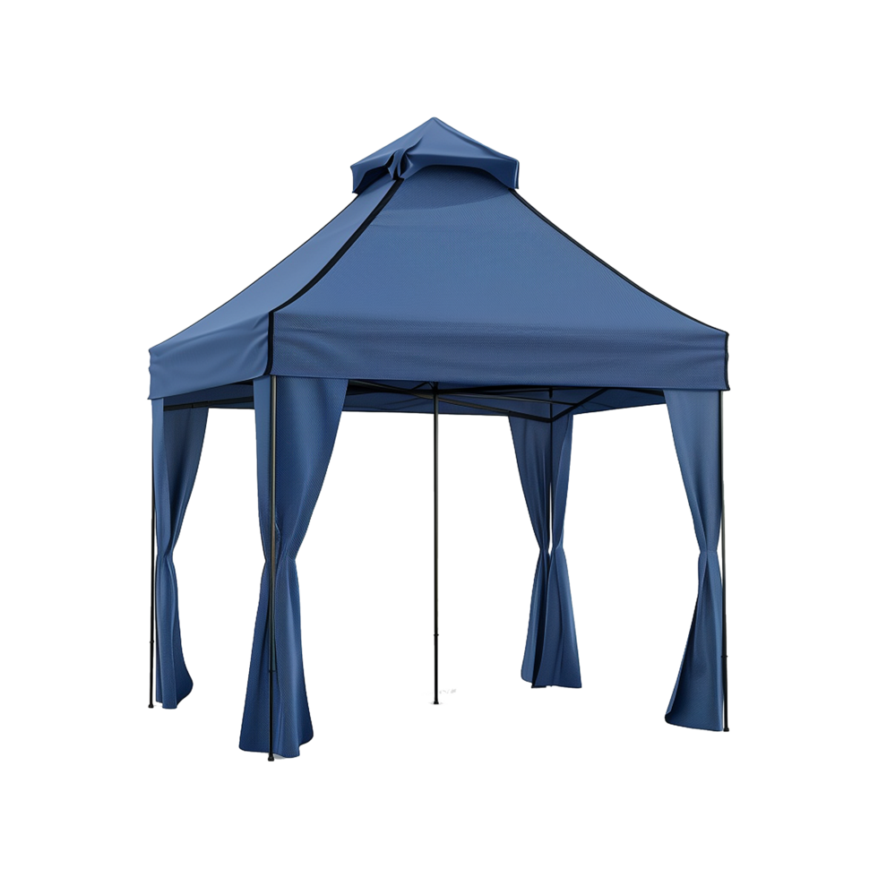 Elegant Blue Pop Up Canopy Gazebo with Curtains for Outdoor Events and Parties png