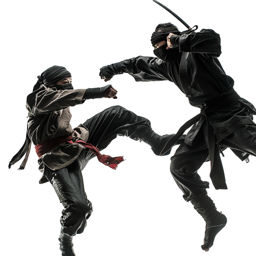 Dynamic Ninja Duel A Thrilling Showdown of Martial Arts Skills and Ancient Combat Techniques png