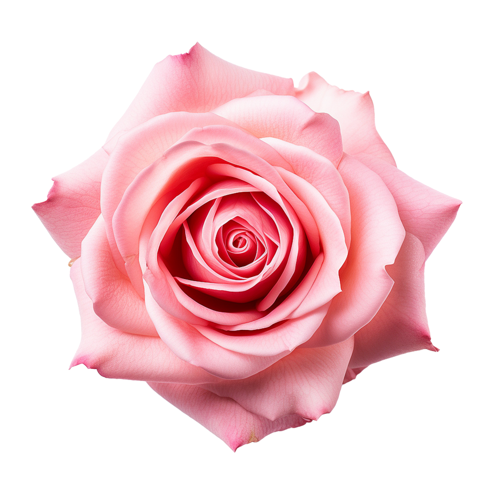 Closeup of a Delicate Pink Rose Blossom Unfolding Petals png