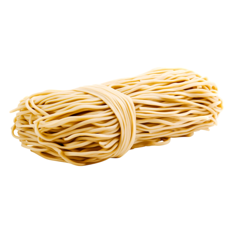 Freshly Made Uncooked Noodles Bundled in a Neat Coil png