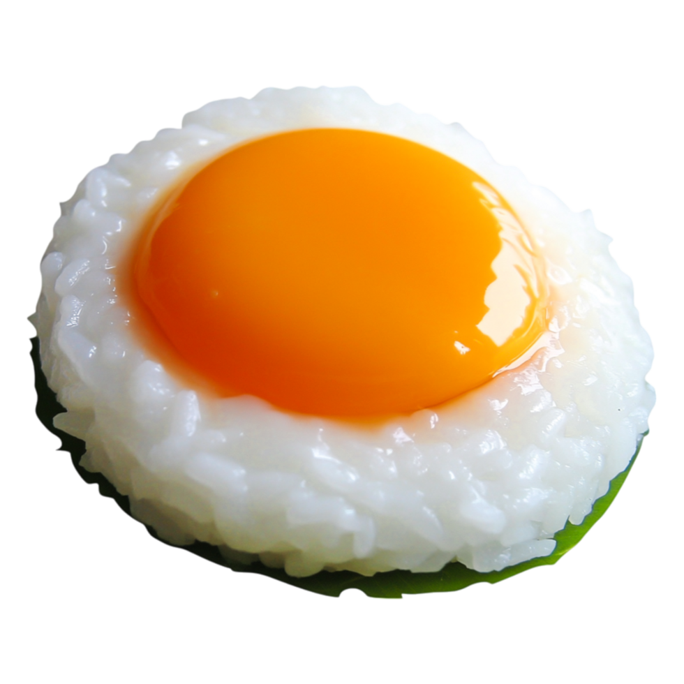 Delicious Crispy Rice with Soft Yolk Egg, Gourmet Food Art png