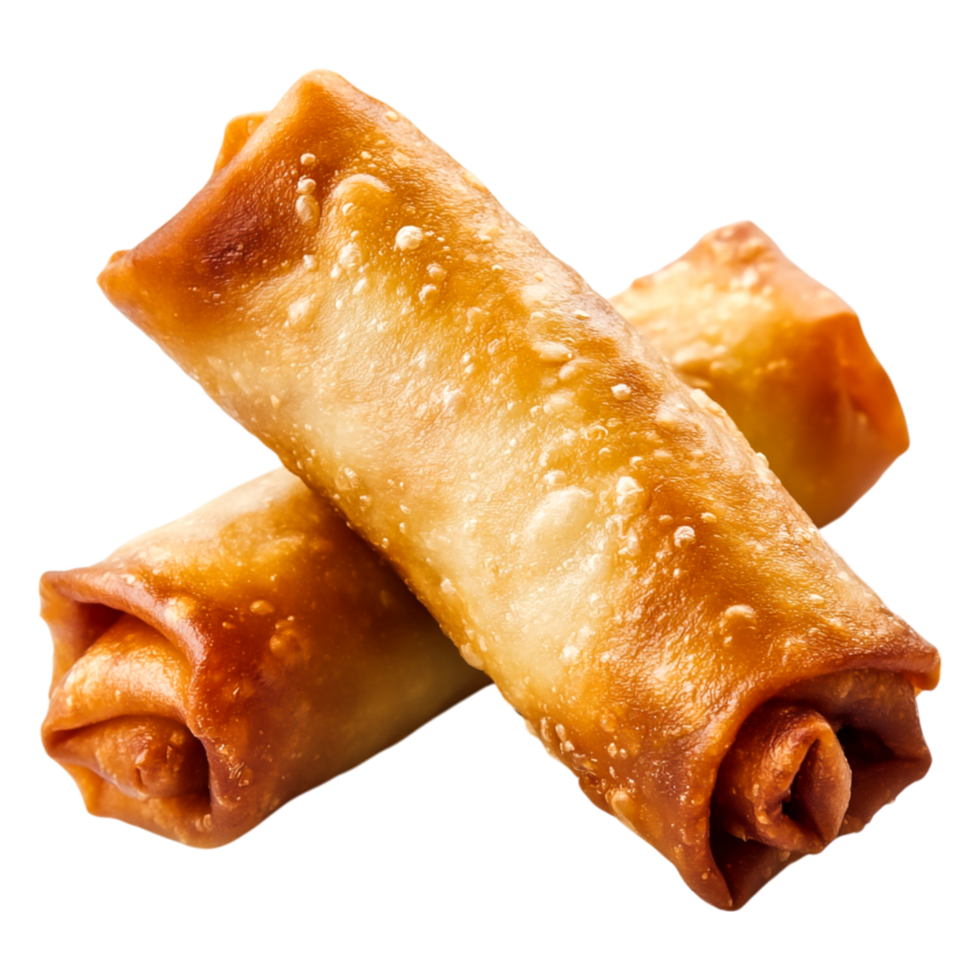 Crispy Delicious Spring Rolls on Transparent Background png