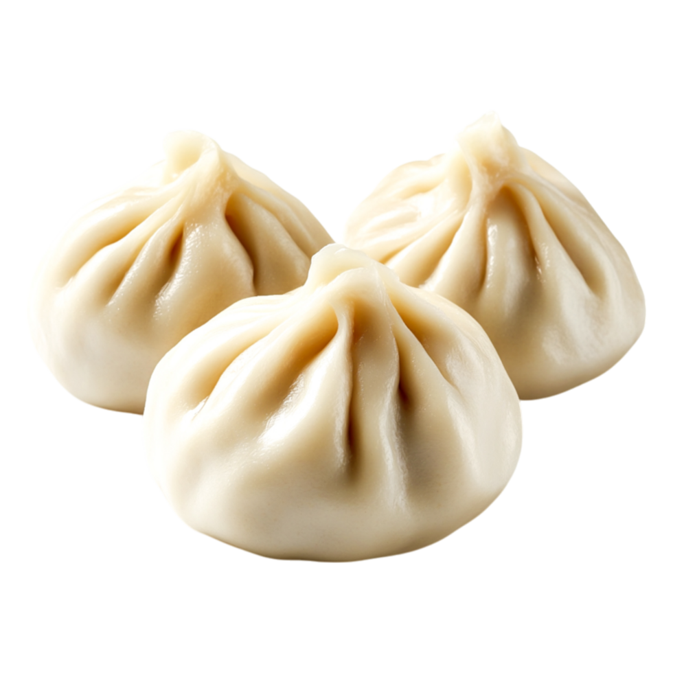 Delicious Steamed Dumplings with Pleated Tops and Soft Texture png