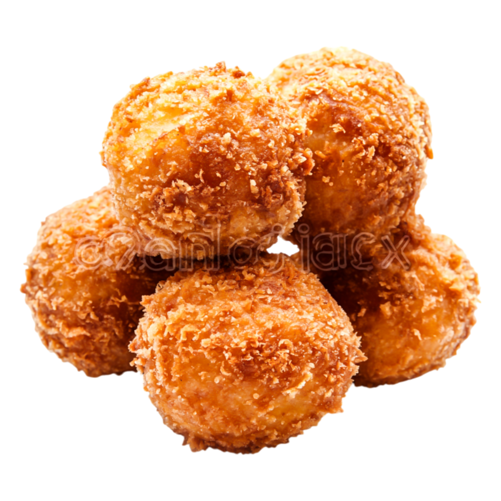 Fried Golden Cheese Balls Stack on Isolated Background png