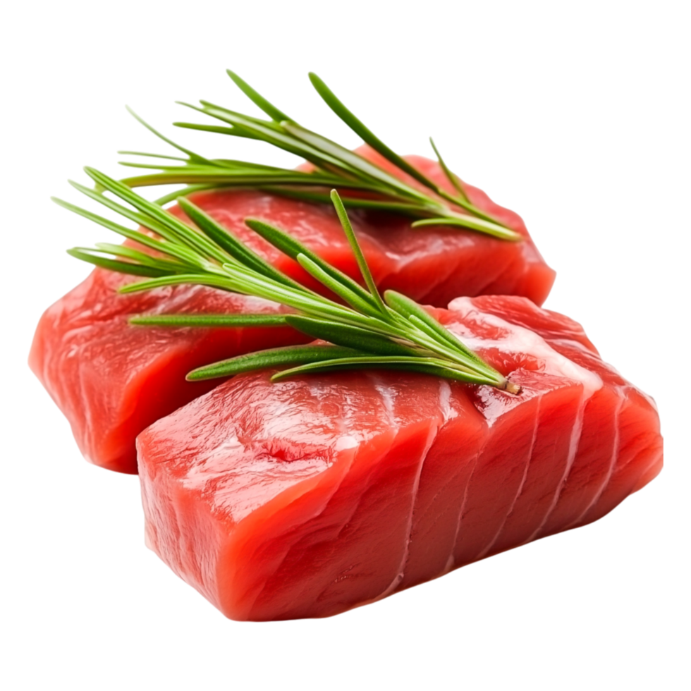 Fresh Raw Salmon with Green Herbs Ready for Culinary Preparation png