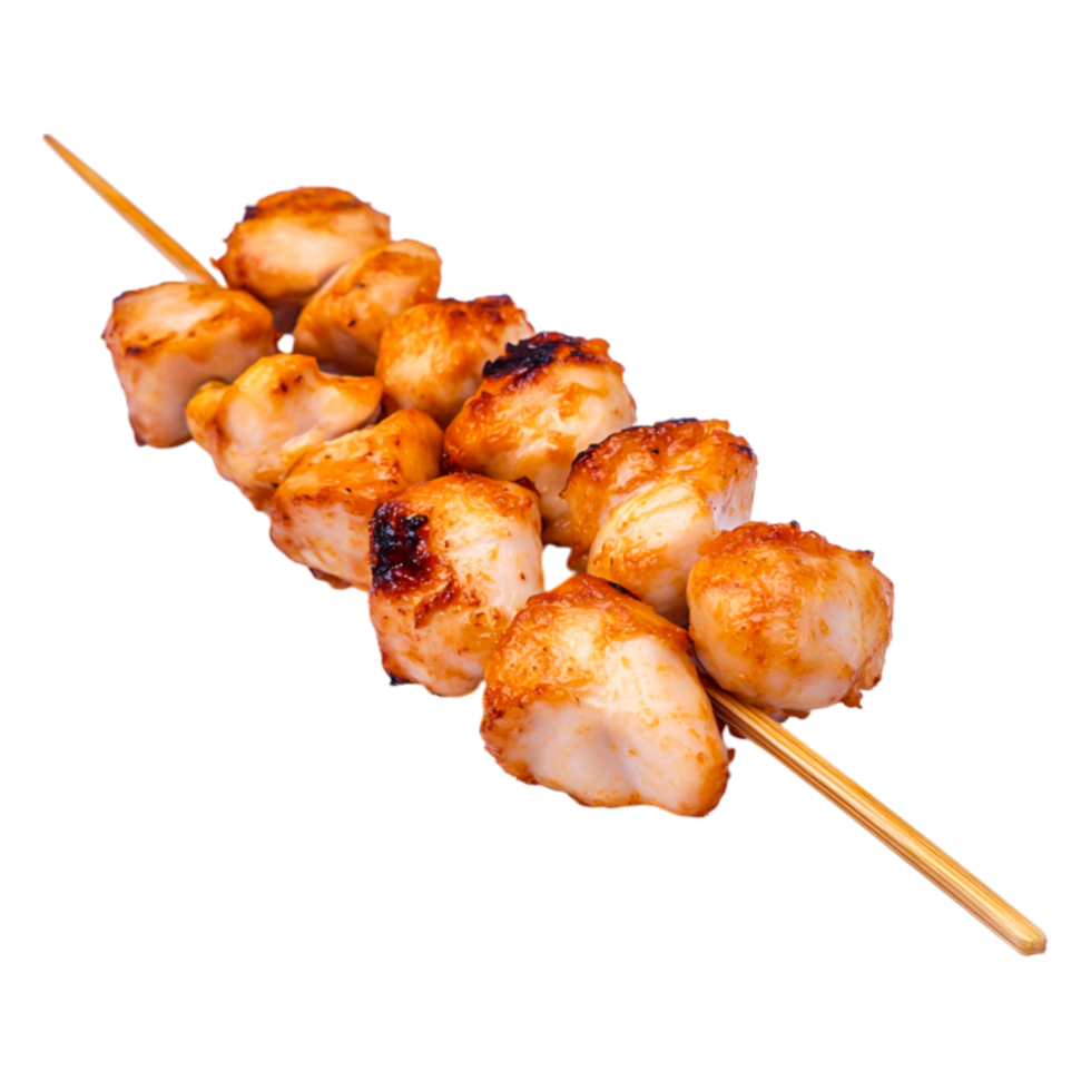 Grilled Chicken Skewers with Delicious Charred Finish png