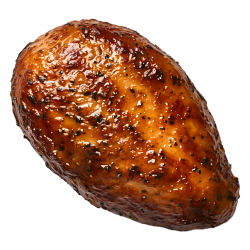 Glazed Chicken Breast with Charred Seasoning and Juicy Texture png